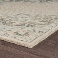 5? x 8? Ivory Distressed Floral Area Rug