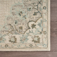 5? x 8? Ivory Distressed Floral Area Rug