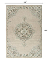 5? x 8? Ivory Distressed Floral Area Rug