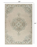 5? x 8? Ivory Distressed Floral Area Rug