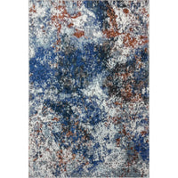 5? x 8? Blue and White Abstract Ocean Area Rug