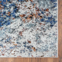 5? x 8? Blue and White Abstract Ocean Area Rug