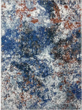 5? x 8? Blue and White Abstract Ocean Area Rug