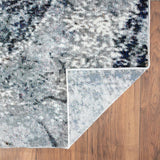 5? x 8? Navy and Gray Abstract Ice Area Rug