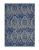 8? x 10? Blue Ogee Pattern Indoor Outdoor Area Rug