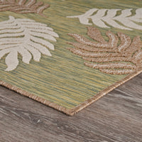 8? x 10? Tan Tropical Sprigs Indoor Outdoor Area Rug