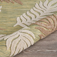 8? x 10? Tan Tropical Sprigs Indoor Outdoor Area Rug