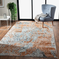 5? x 8? Rustic Brown Abstract Area Rug