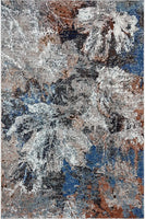 5? x 8? Gray Abstract Foliage Area Rug