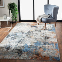 5? x 8? Gray Abstract Foliage Area Rug