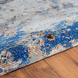 5? x 8? Blue and Gray Abstract Earth Area Rug