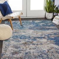 5? x 8? Blue and Gray Abstract Earth Area Rug