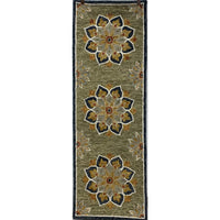 2? x 7? Charcoal Floral Medallion Runner Rug