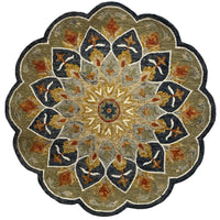 2? x 7? Charcoal Floral Medallion Runner Rug