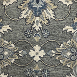 3? Round Gray Floral FIligree Area Rug