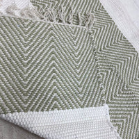 2? x 4? Green and White Chevron Striped Area Rug