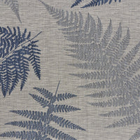 5? x 7? Navy Fern Leaves Indoor Outdoor Area Rug