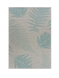 5? x 7? Teal Fern Leaves Indoor Outdoor Area Rug