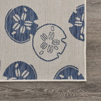 5? x 7? Navy Sand Dollars Indoor Outdoor Area Rug