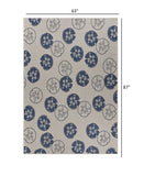 5? x 7? Navy Sand Dollars Indoor Outdoor Area Rug