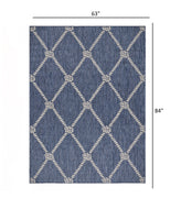 5? x 7? Navy Knot Indoor Outdoor Area Rug