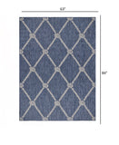 5? x 7? Navy Knot Indoor Outdoor Area Rug