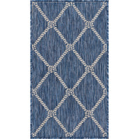 5? x 7? Navy Knot Indoor Outdoor Area Rug