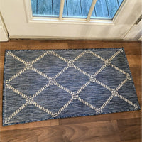 5? x 7? Navy Knot Indoor Outdoor Area Rug