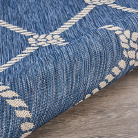 5? x 7? Navy Knot Indoor Outdoor Area Rug