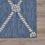 5? x 7? Navy Knot Indoor Outdoor Area Rug