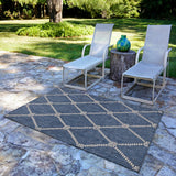 5? x 7? Navy Knot Indoor Outdoor Area Rug