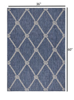 5? x 7? Navy Knot Indoor Outdoor Area Rug