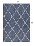 5? x 7? Navy Knot Indoor Outdoor Area Rug