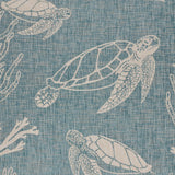 5? x 7? Teal Turtle Indoor Outdoor Area Rug