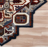 5? Maroon and Gray Medallion Area Rug