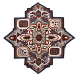 5? Maroon and Gray Medallion Area Rug