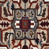 5? Maroon and Gray Medallion Area Rug