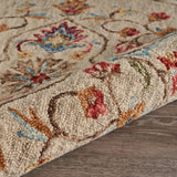 4? Round Beige Floral Medallion Area Rug