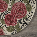 4? Round Red Rose Bed Area Rug