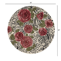 4? Round Red Rose Bed Area Rug