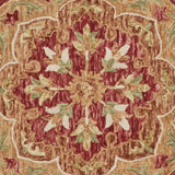 4? Round Rustic Red Scalloped Edge Area Rug