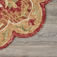 4? Round Rustic Red Scalloped Edge Area Rug