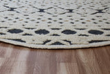 4? Round Blue and Cream Decorative Area Rug