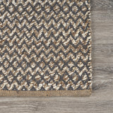 3? x 5? Gray Toned Chevron Patterned Runner Rug