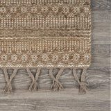 3? x 4? Tan Bohemian Tasseled Area Rug