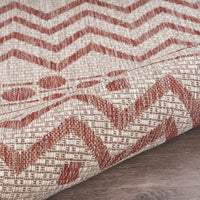 5? x 8? Red Zigzag Indoor Outdoor Area Rug