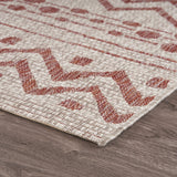 5? x 8? Red Zigzag Indoor Outdoor Area Rug