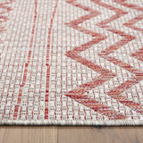 5? x 8? Red Zigzag Indoor Outdoor Area Rug