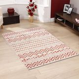 5? x 8? Red Zigzag Indoor Outdoor Area Rug