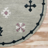 7? Round Gray Decorative Charm Area Rug